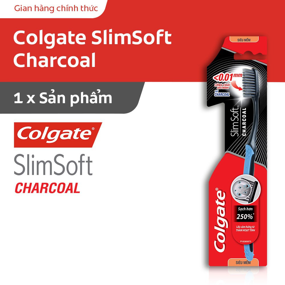 Bàn chải Colgate than hoạt tính kháng khuẩn Slimsoft.