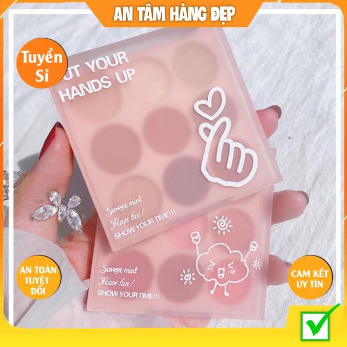 Bảng Phấn mắt Hàng Nội Địa Trung Sweet Mint 9 Ô Phấn Lâu Trôi Bền Màu Mỏng Mịn Nhẹ KING DC