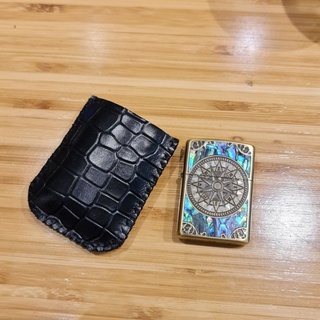 Bao da Zippo Bỏ Túi Handmade [Da bò sáp vân cá màu đen]