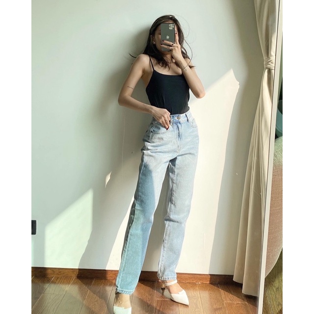 Quần jeans ống đứng lưng cao | BigBuy360 - bigbuy360.vn