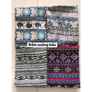 Đầm suông thổ cẩm đi biển
