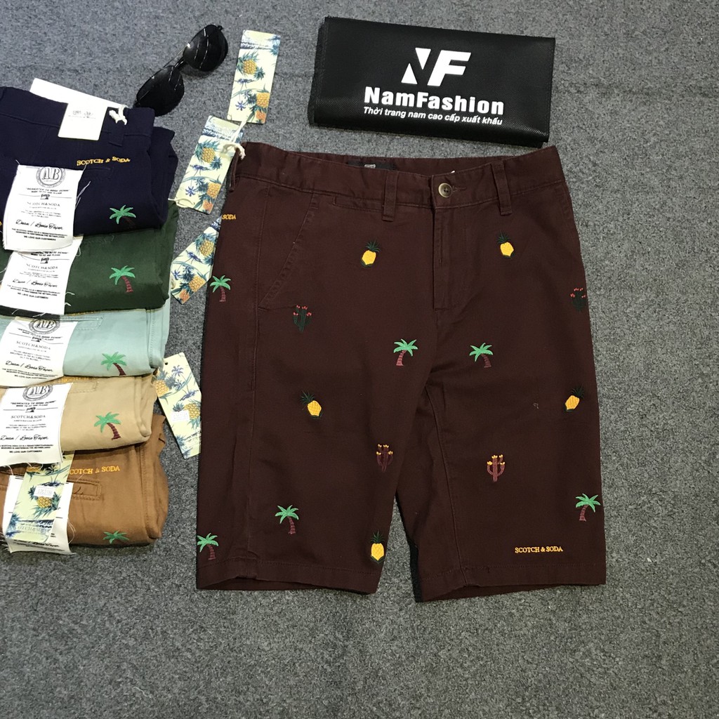 Quần ngố kaki nam họa tiết cao cấp xuất hàn Scotchsoda