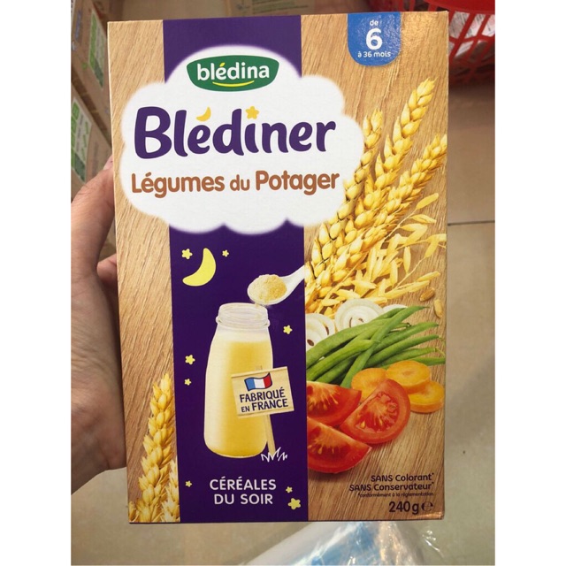 BỘT PHA SỮA BLEDINA/ BỘT LẮC SỮA BLEDINA BAN ĐÊM 6M 240gr date T7/2022