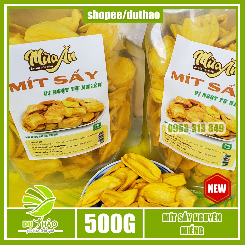 Mít Sấy Giòn Hàng Nguyên, Cánh Dày giòn ngọt túi 500g có giấy VSATTP xuất xứ rõ ràng, ăn vặt Sài Gòn