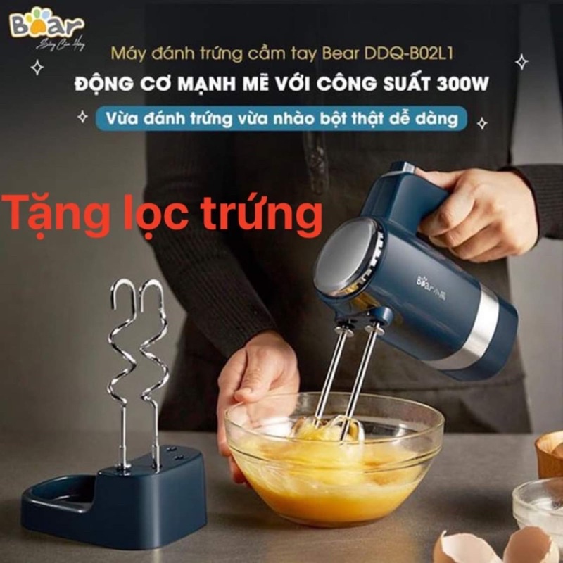 [Mã ELHA22 giảm 6% đơn 300K] [SẴN HÀNG]Máy đánh trứng trộn bột Bear DDQ-B02L1