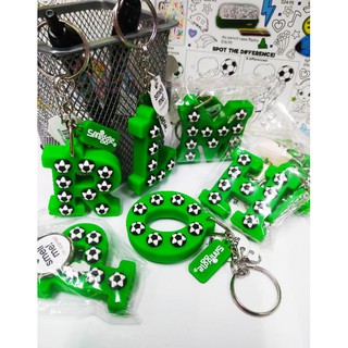 Móc khóa chữ cái hình trái banh nổi 3D-Keyring Smiggle