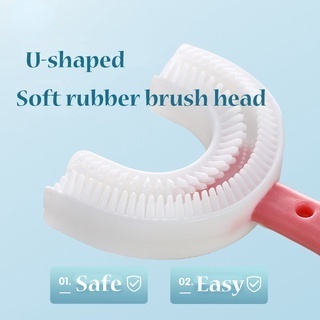 ZHAN QI TOYS Bàn chải đánh răng hình chữ u vệ sinh toàn diện 360 độ tiện lợi cho trẻ em 2-12 tuổi