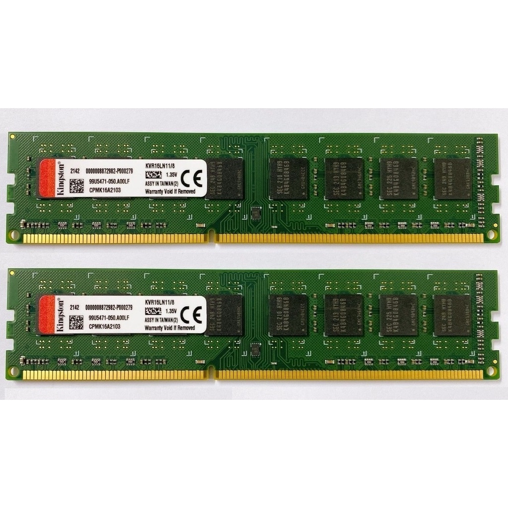 Ram PC Kingston 8GB DDR3 1600MHz PC3L-12800 1.35V Dùng Cho Máy Tính Để Bàn Desktop - Mới Bảo hành 36 tháng