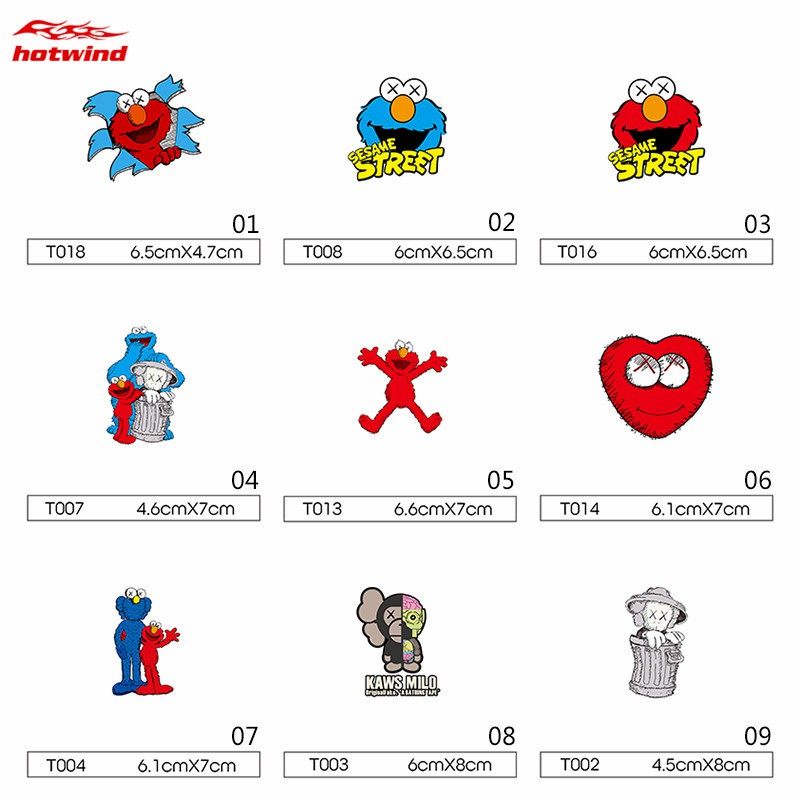 HW Sesame Street Iron Heat Transfer Printing Pattern Sticker Household DIY Shirts Clothes Patches