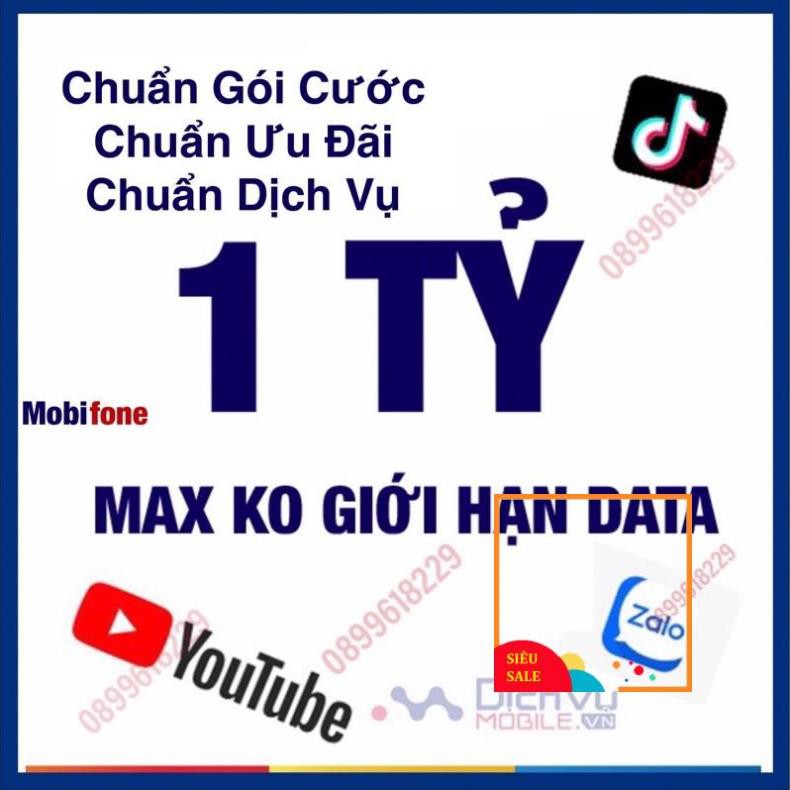 SIM Mobi MAX KO GIỚI HẠN DATA CÁC GÓI Y60 - S50 - DIP50 - BL5GT - THAGA