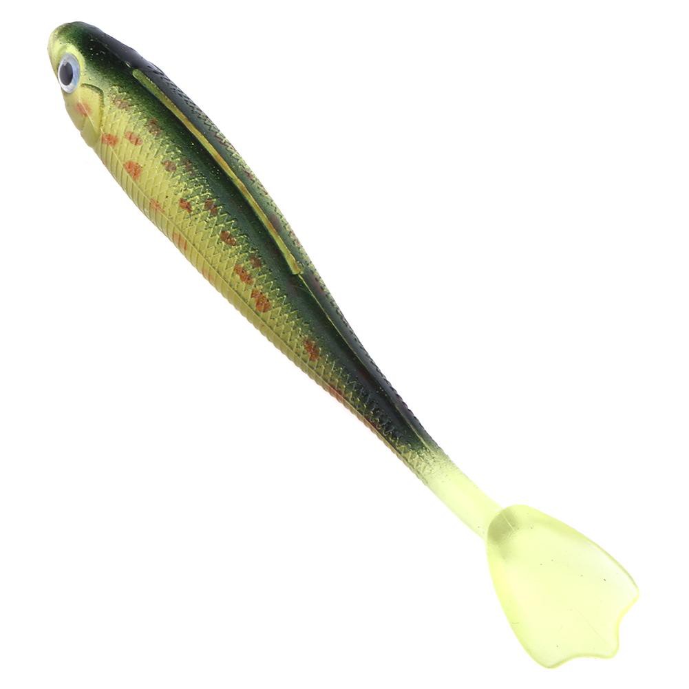 5 cái 90mm / 5g Đuôi câu cá mềm Lures 3D Eyes Rãnh trở lại Bả nhân tạo