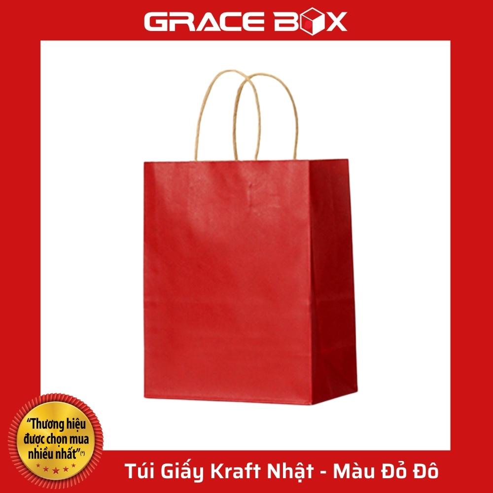 {Giá Sỉ} Túi Giấy Kraft Nhật Cao Cấp - Màu Đỏ Đô - Siêu Thị Bao Bì Grace Box