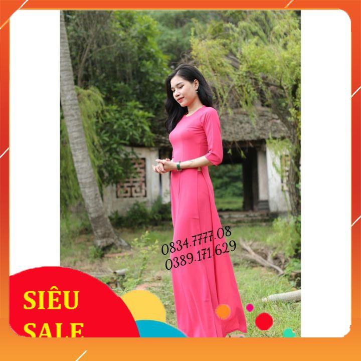 [SALE SẬP SÀN] Áo Dài Trơn Màu Hồng Sen Siêu Hot, Mầu Mới_áo dài may sẵn chất đẹp