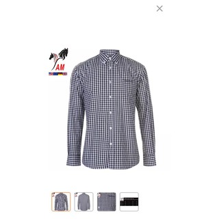 [Sale] Áo Sơ Mi Nam Dài Tay Pierre Cardin Yarn Dye Long Sleeve Shirt Mens ( Back/White - UK )