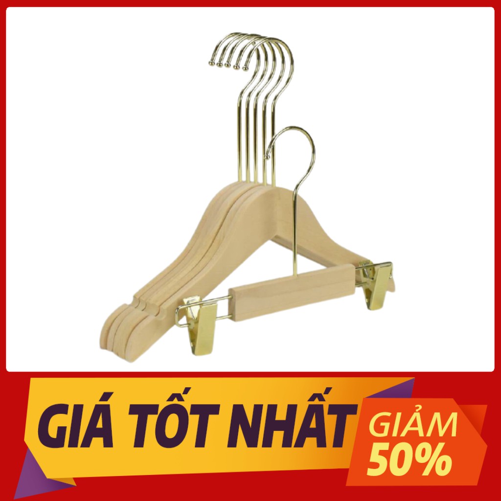 combo 10 móc gỗ mộc trẻ em, móc treo quần áo trẻ em,treo váy,áo trẻ em,phụ kiện cho cửa hàng thời trang,shop