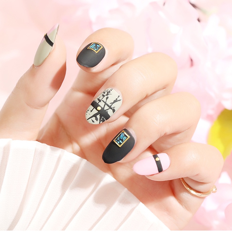 Set 100 Móng Tay Giả Không Đường May Siêu Mỏng
