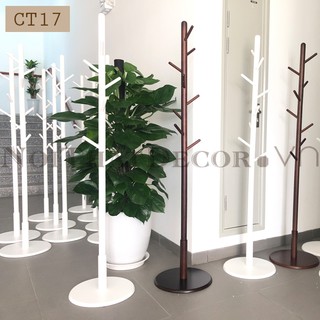 (Hoả tốc HN) Cây treo quần áo bằng gỗ hiện đại CT17 màu trắng