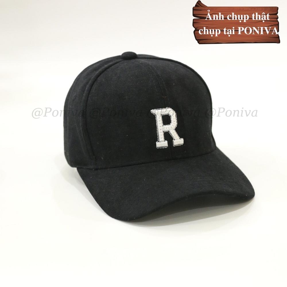 Mũ lưỡi trai ❤️ Nón kết thêu chữ R chất vải nhung mịn form unisex R77 phong cách Ulzzang Thời trang PONIVA siêu hot