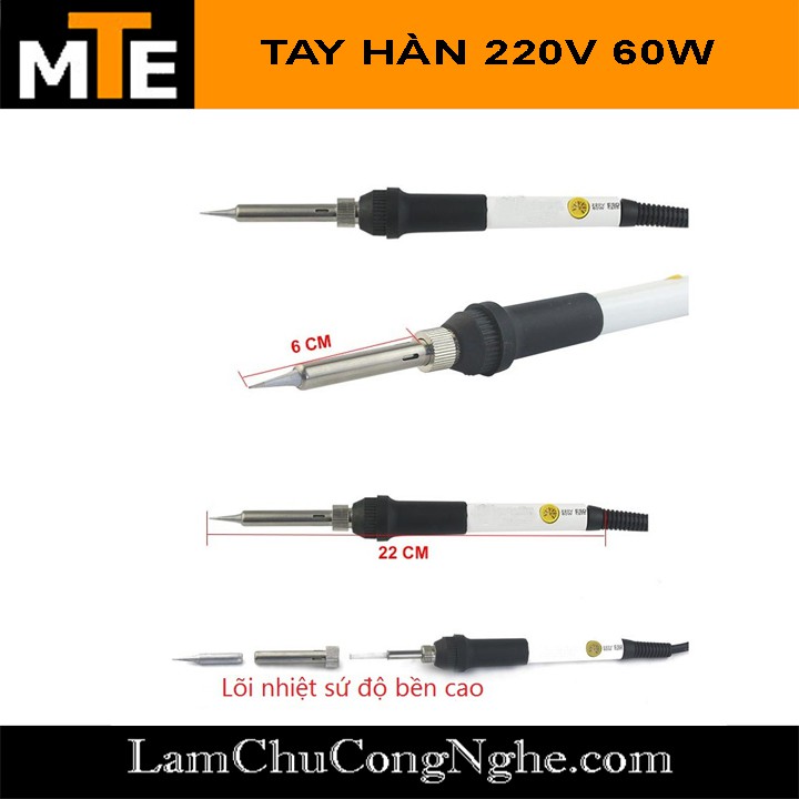 Mỏ hàn thiếc có điều chỉnh nhiệt độ 60W Soldering 220v Trạm hàn 908