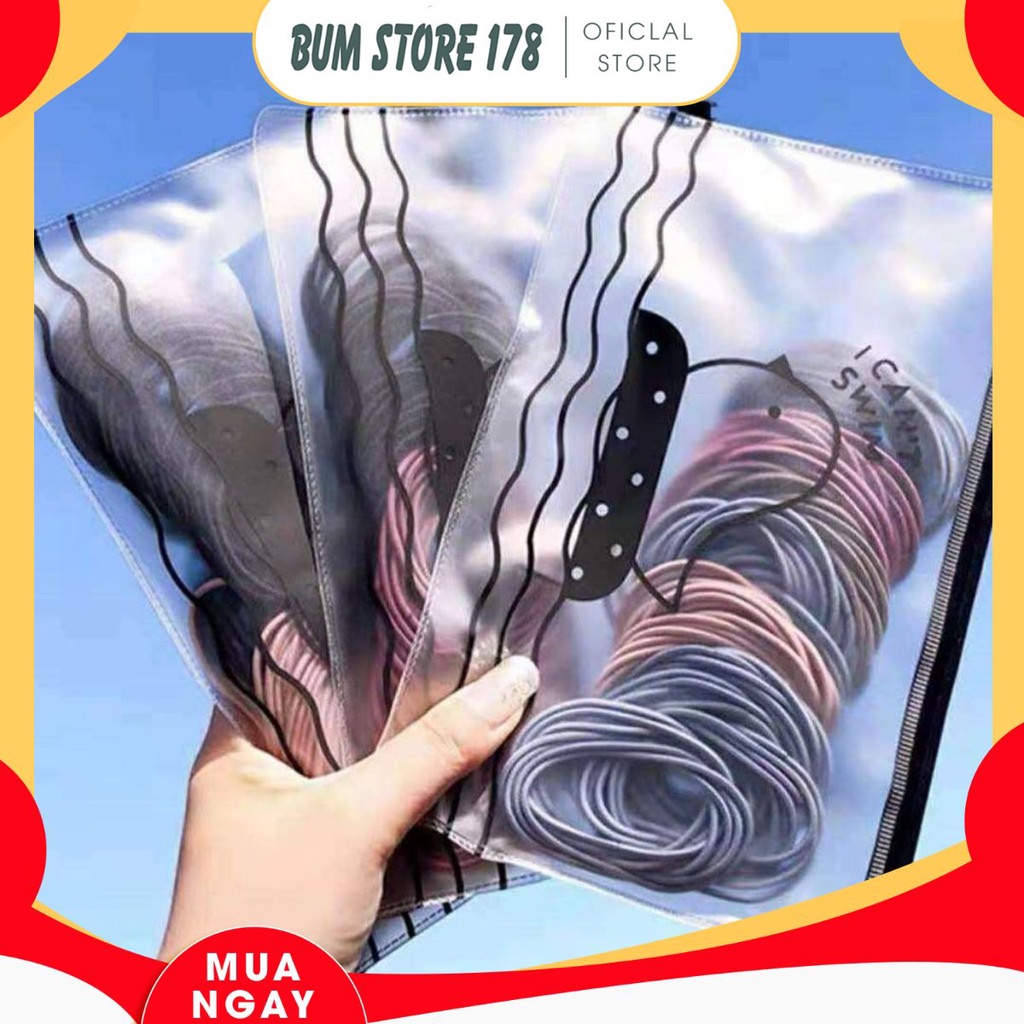 Bộ 100 Dây Buộc Tóc Bằng Cao Su Co Giãn Dễ Thương Dành Cho Nữ