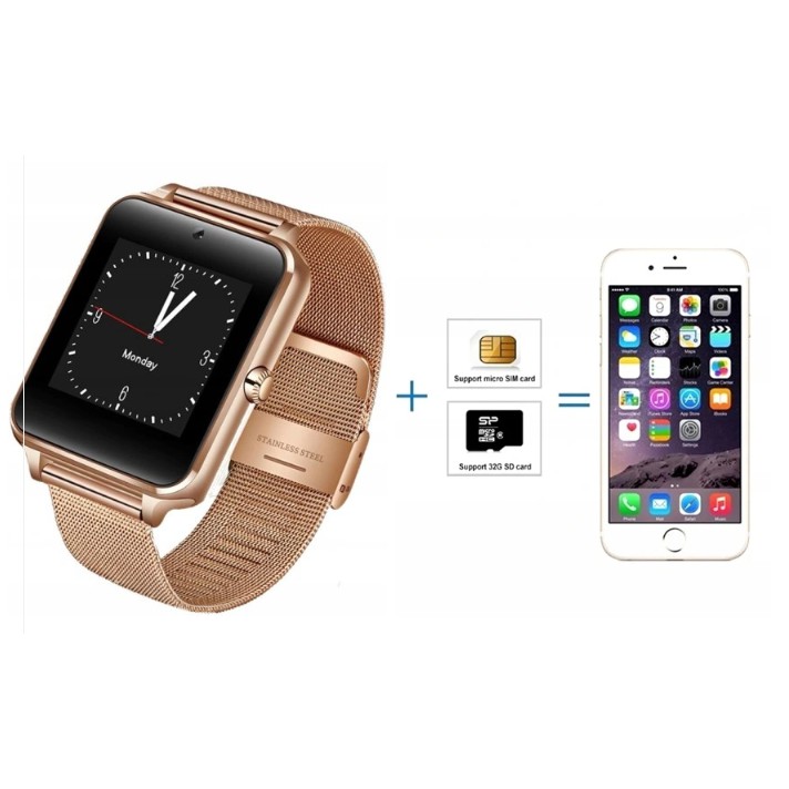 Đồng hồ thông minh Smart Watch dây thép ZV60 ( vàng )