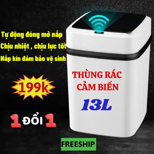 Thùng Rác Cảm Ứng Thông Minh, Thùng Rác Mini Cảm Biến Tự Động Đóng Mở Nắp