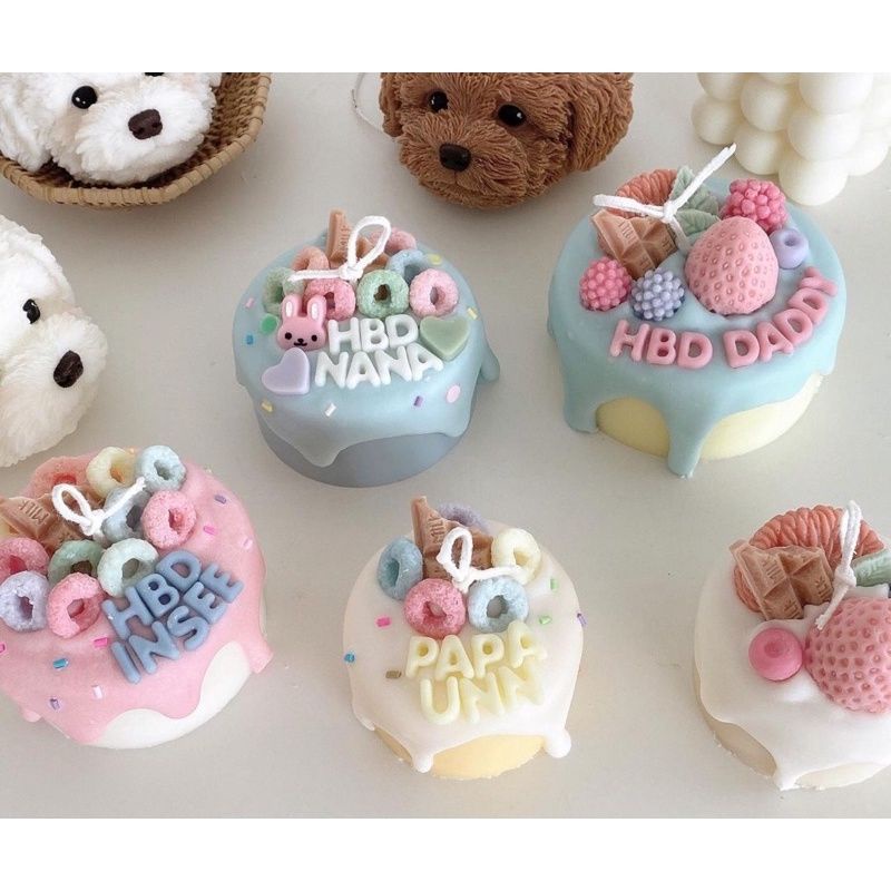 Set tự làm nến thơm bánh kem tại nhà