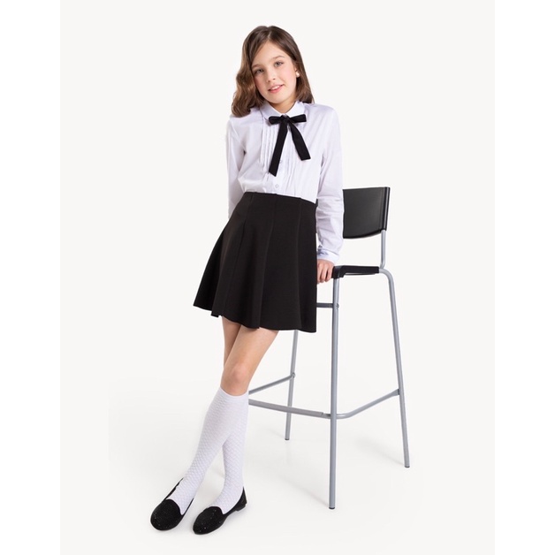 Áo Sơ Mi Bé Gái Nơ Cổ Sen GJ