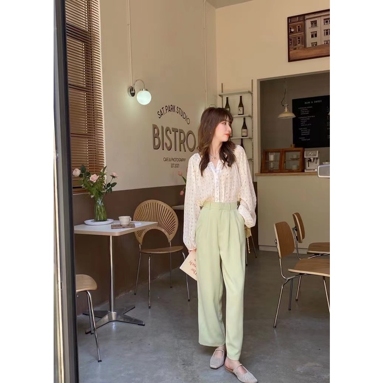 Áo Nữ Tay Dài Họa Tiết Hoa Thời Trang Phong Cách Hàn Quốc