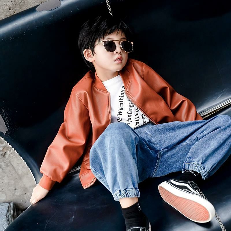 Áo khoác da thời trang mùa thu phong cách Hàn Quốc cho bé