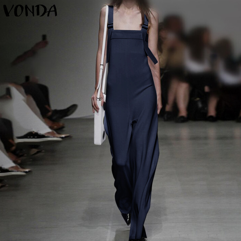 Jumpsuit VONDA Hai Dây Ống Rộng Màu Trơn Cho Nữ