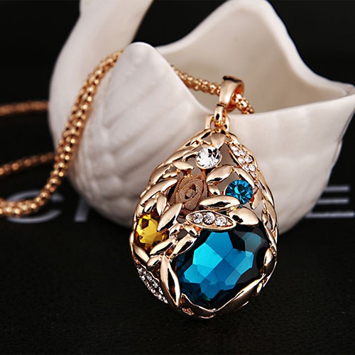 Dây chuyền mặt hình giọng nước đính đá thời trang sang trọng đẹp mắt