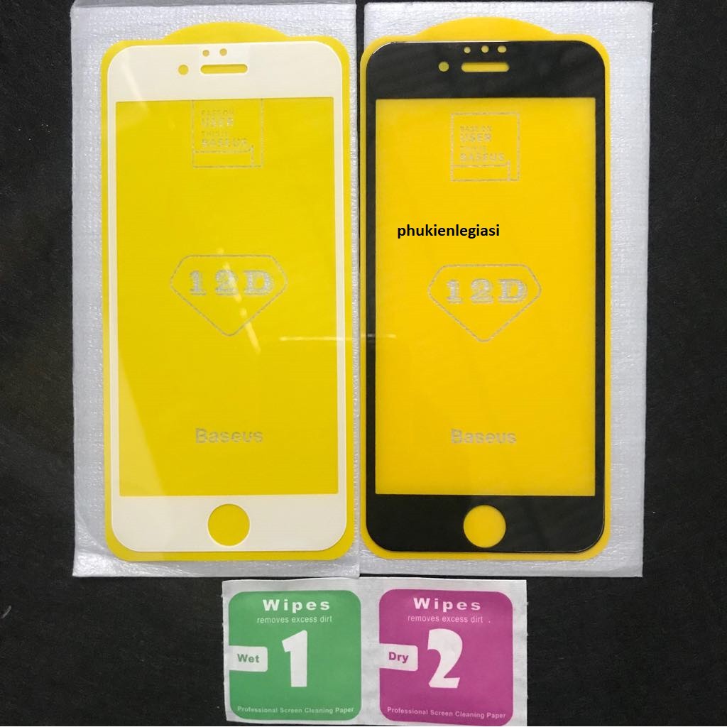(XẢ HÀNG BỎ MẪU)Cường Lực iphone 12D Iphone BASEUS Full màn hình