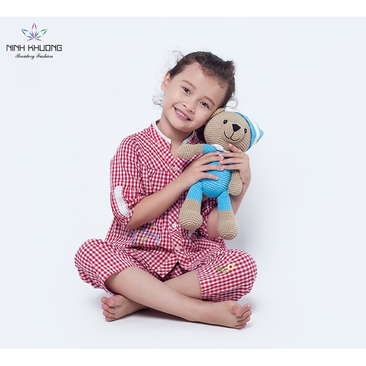 Thời trang trẻ em - Bộ bé gái tay hộp phồng Ninh Khương