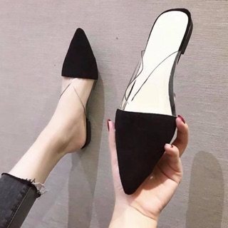Freeship 99k toàn quốc_giày mules da lộn phối mica siêu hot