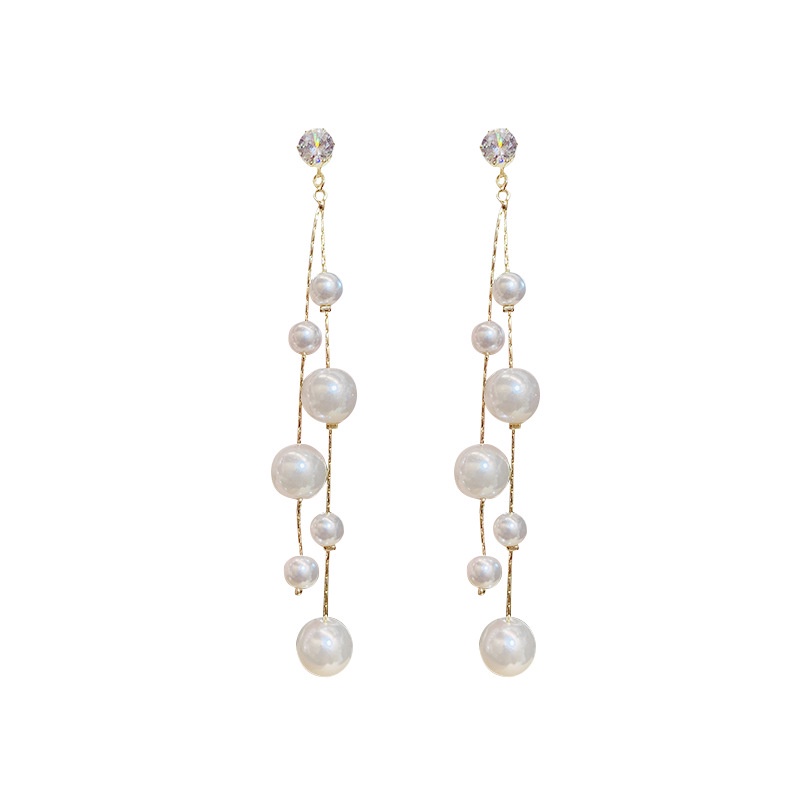 Khuyên Tai Dáng Dài Đính Ngọc Trai Thanh Lịch