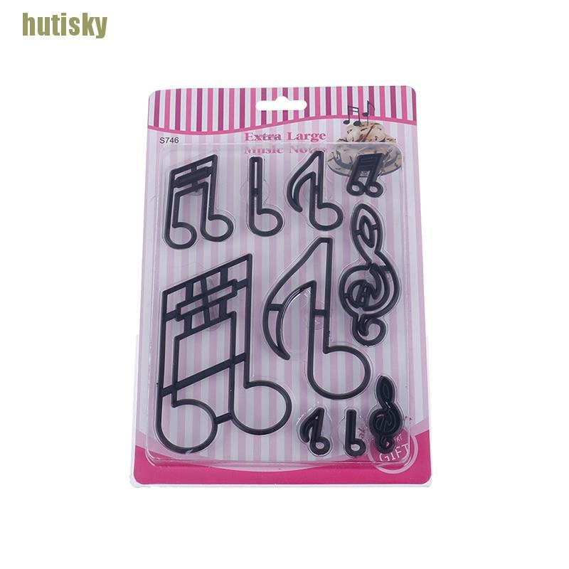 hutisky 10PCS/set Music Notes Cookie Cutter Plastic Sugarcraft Fondant cake Cutter CDH