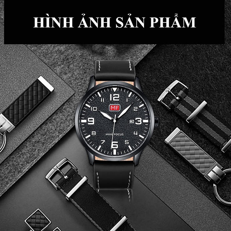 Đồng hồ nam l MINI FOCUS l siêu mỏng l mặt số lớn l thời trang lịch lãm ( TẶNG PIN )