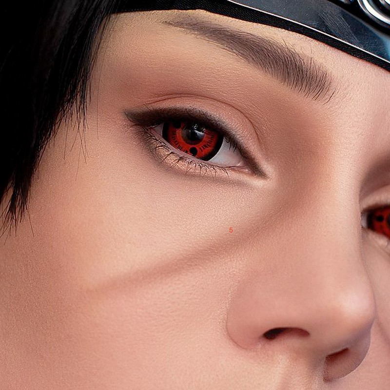 1Cặp Naruto Cosplay Kính Áp Tròng itachi Sasuke Uchiha Sharingan 14.50mm Contact lens