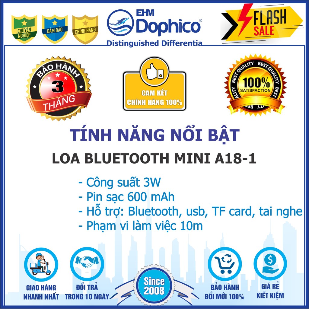 LOA BLUETOOTH MINI A18-1 - BẢO HÀNH 03 THÁNG