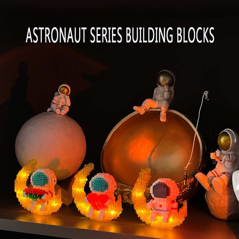 Đồ Chơi Lego Phi Hành Gia Phát Sáng 3 Chế Độ , Bộ Lắp Rắp Mặt Trăng Hoạt Hình Cho Bé Hamiha-ĐC43