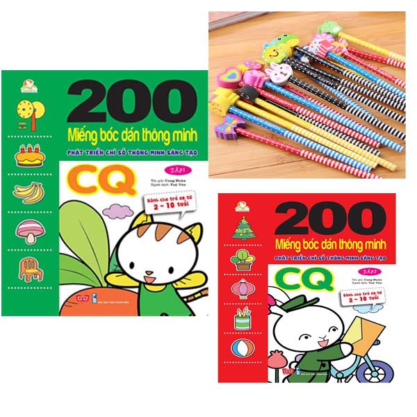 Sách - 200 Miếng Bóc Dán CQ 2 Cuốn - Tặng 01 Bút Chì Cute | BigBuy360 - bigbuy360.vn