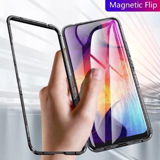 Samsung A50s A30s A10s Tempered Glass Magnetic Metal Frame Phone Case Samsung A10 A20 A30 A50 A70 Case