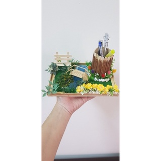Khay đựng bút có tiểu cảnh