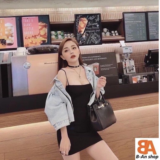 [Rẻ Vô Địch] Đầm 2 dây chất vải thun cotton ôm body