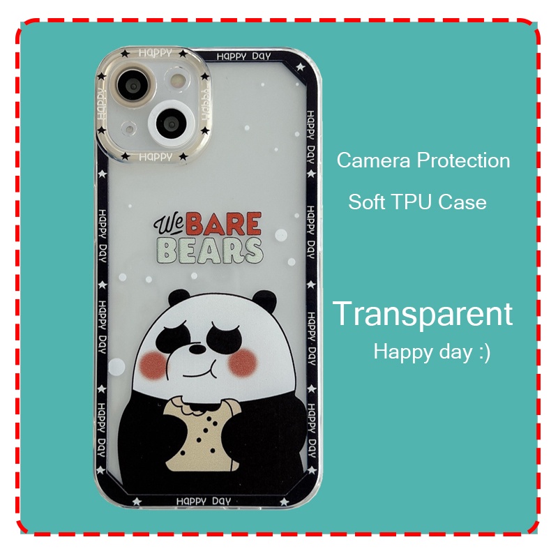 Ốp Điện Thoại Mềm Trong Suốt In Hình Gấu Trắng Cho iPhone 14 Plus Pro Max 13 12 11 Pro Max X XR XS Max 8 7 Plus SE 2020