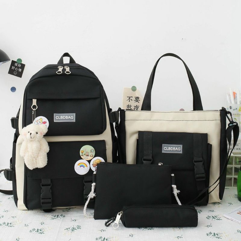 Set balo 4 món đi học laptop Combo Balo 4 Món Đi Học, Balo Thời Trang học sinh