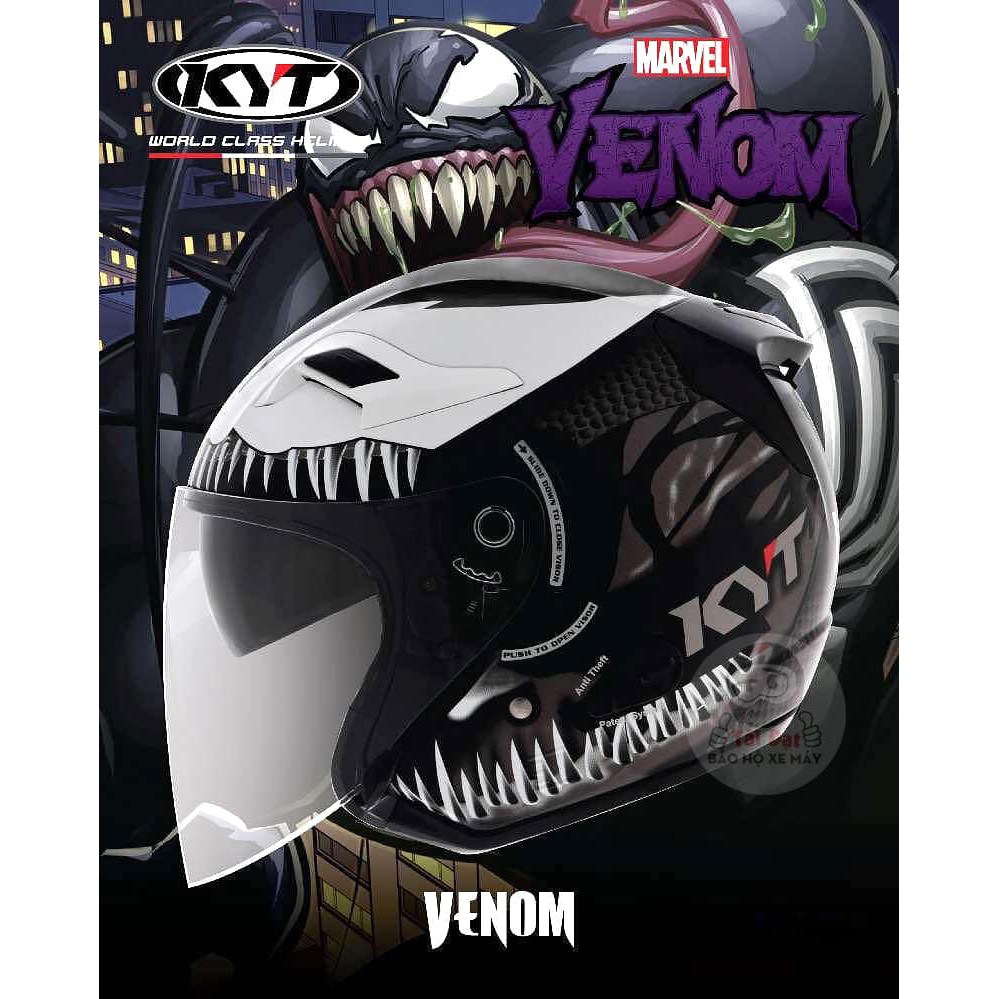 Mũ Bảo Hiểm KYT Venom Marvel Venom - X135SHOP