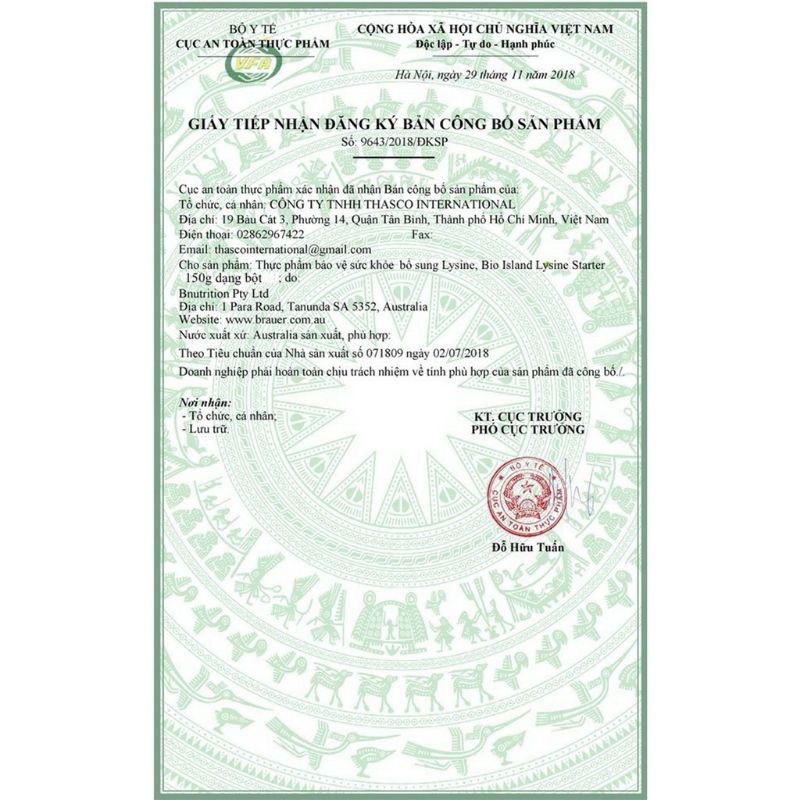 Bột/Viên Lysine Úc hỗ trợ tăng chiều cao, ăn ngon cho bé