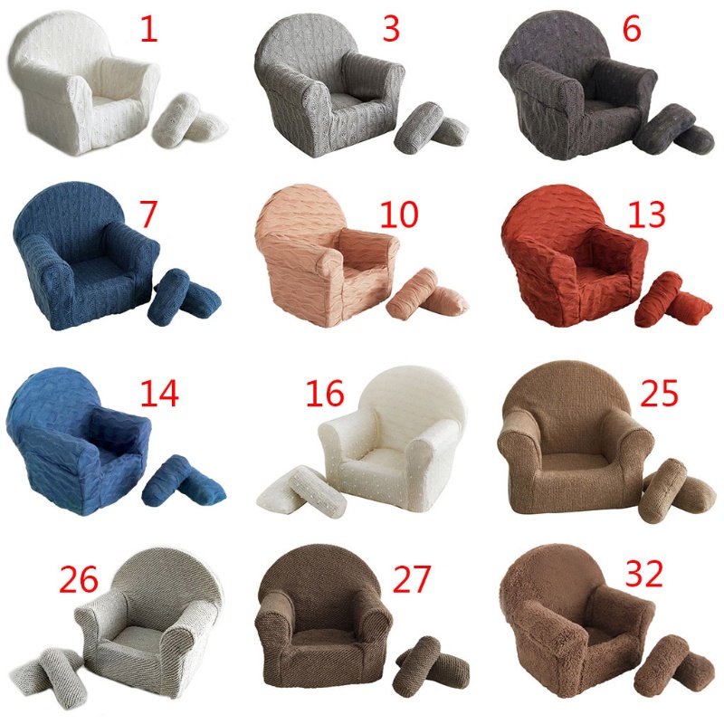 Set 3 món gồm ghế sofa và tay vịn làm đạo cụ chụp ảnh cho trẻ sơ sinh